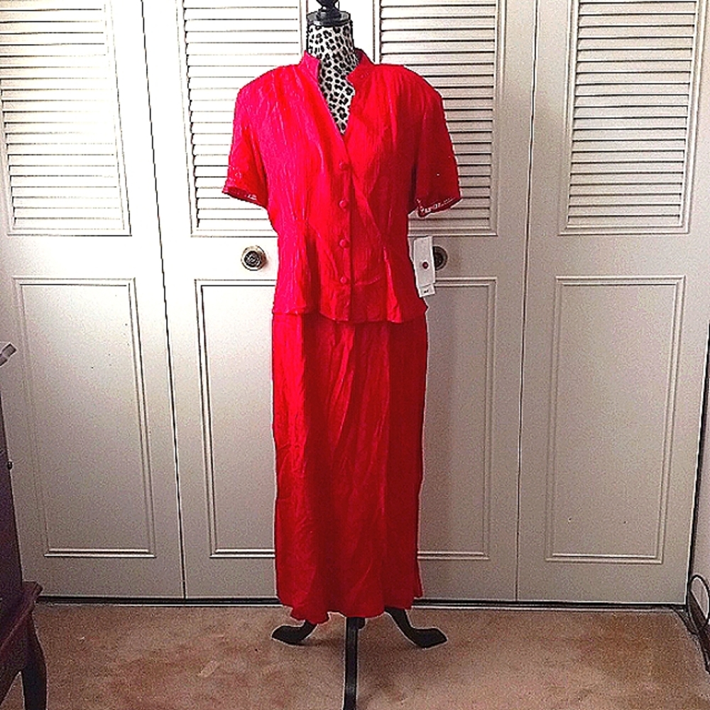 K.Studio 2 piece dress size 14 crinkle fabric ankle length y2K 90s  NWT